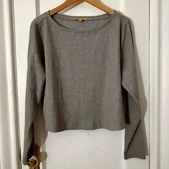Grey Cropped Long Sleeve Top From Eloquii x Refinery 29 Collection - Picture 2 of 5